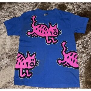 Vintage 90s BlackJack Cat Famous Fidos Funwear‎ T-Shirt Keith Haring Kids Size L
